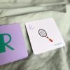 Abc flash card, R van Racket